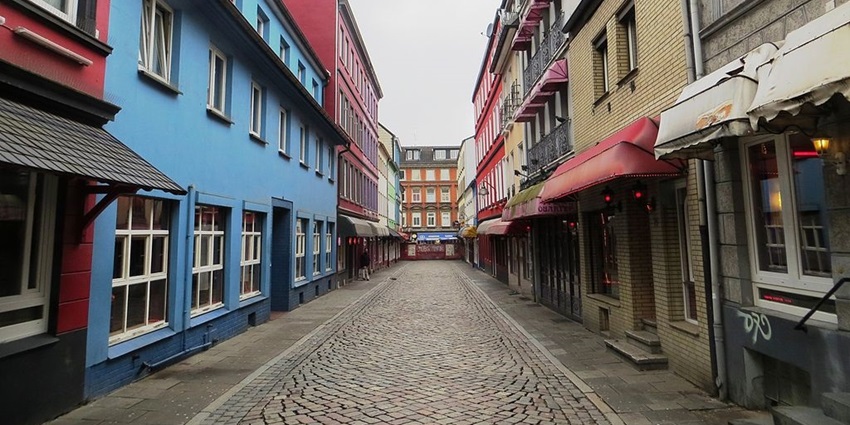 An Image of Hamburg, with colourful houses, one of the best places to visit in Germany.