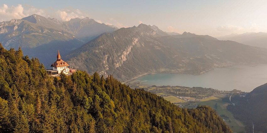 Harder Kulm, a scenic mountain railway offering breathtaking views of Lake Brienz.