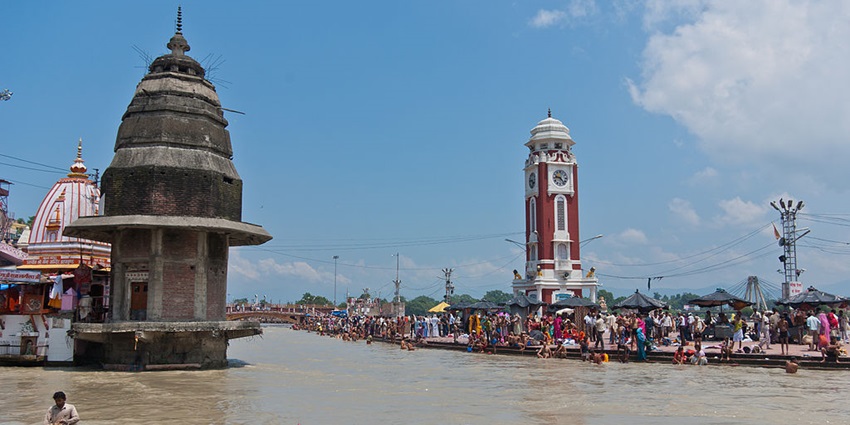 Places to visit in Uttarakhand in August feature Haridwar with Holy City.