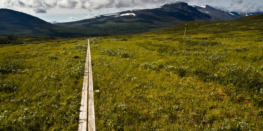 An image of a trail on Kungsleden, a famous place to visit in Sweden