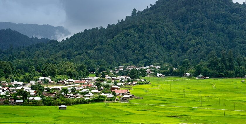 Image of Ziro Valley in Arunachal during summer, part of hill stations in North East India.