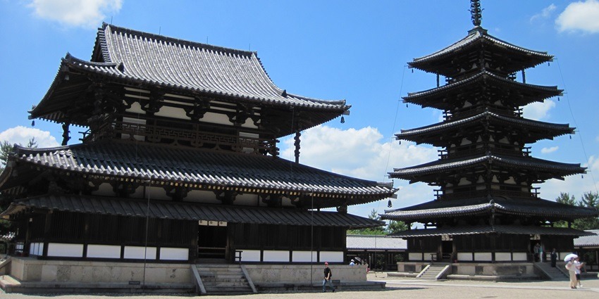 One of oldest temples in Japan, showcasing ancient wooden architecture