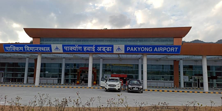 An image of the dropping zone of Pakyong Airport, the nearest airport to Tsomgo Lake.