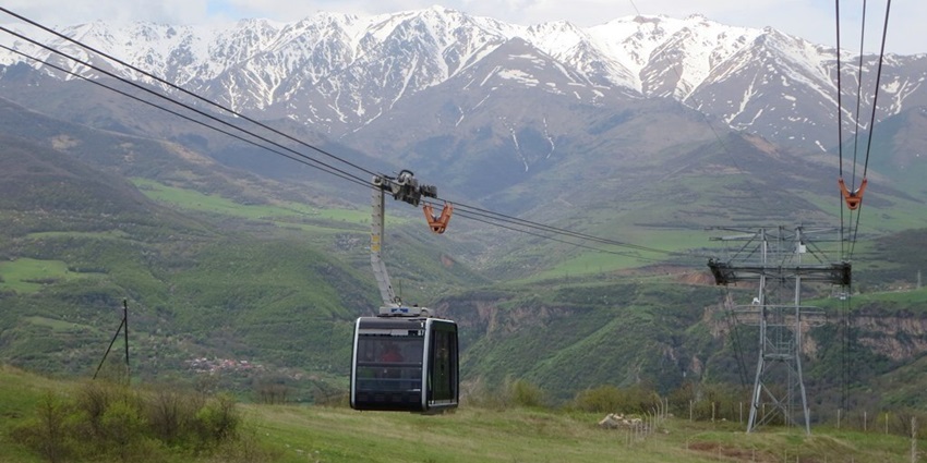 Image of cable car to travel to Tatev Monastery by air, the fastest to reach there