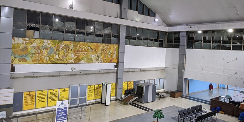 Interiors of the Calicut International Airport with the waiting area.