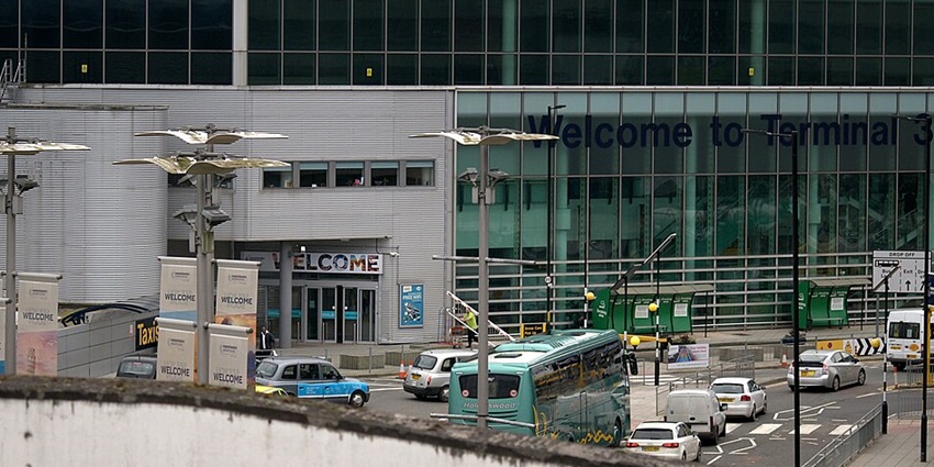 Manchester Airport offers domestic and international flights.