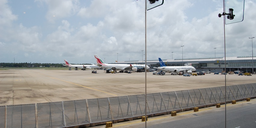 A view of the ramp area in Bandaranaike International Airport in Colombo, Sri Lanka.