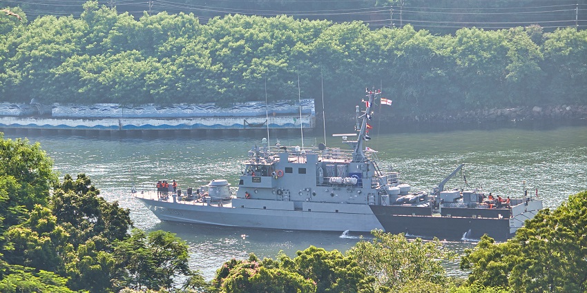 Snapshot of the Indian Navy vessel in the sea of Vizag in Andhra Pradesh