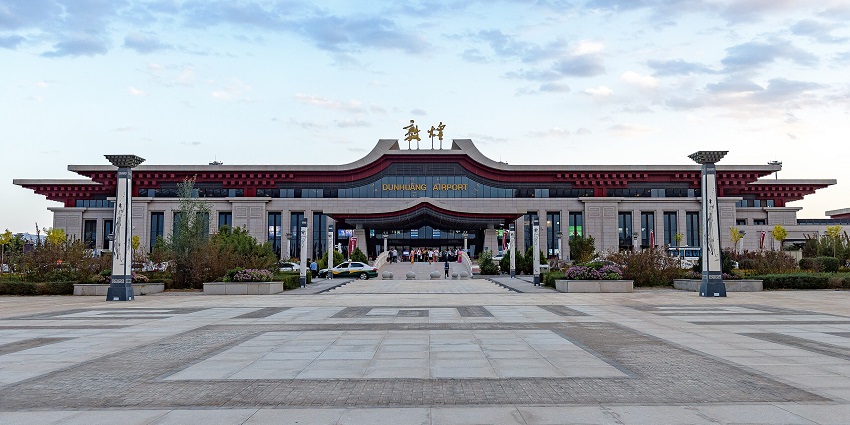 Dunhuang Mogao International Airport to reach the main destination.
