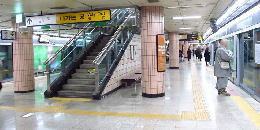 Image of Seoul metro station - underground subway in Korea