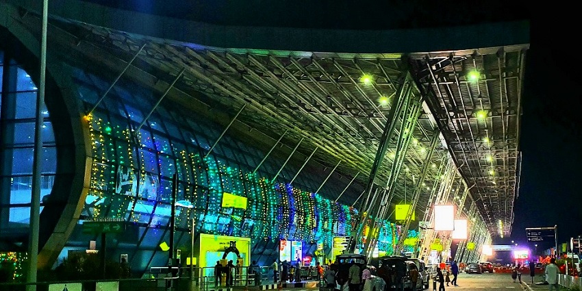 The stunning picture of Terminal Two of the international airport located in Trivandrum.