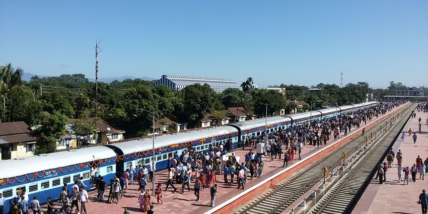 Picture of the 1st train from Silchar railway station - the nearest railway station from Mizoram