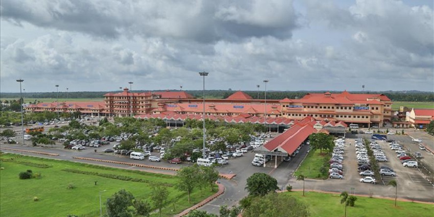 An aerial view of the Cochin International Airport, the nearest airport to Munnar in Kerala.