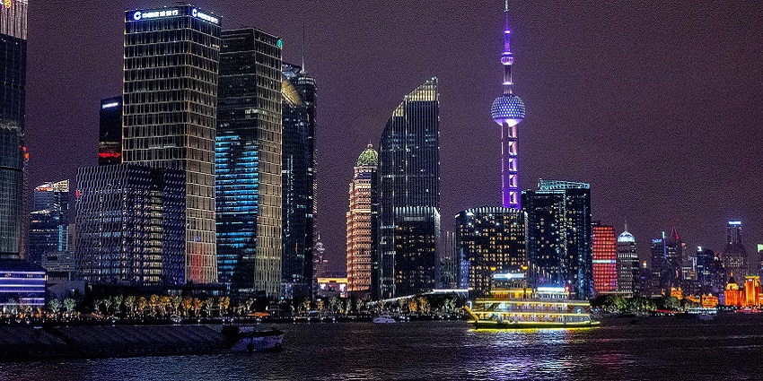 One of the many cruise boats that ply the river, offering views of the Bund and Pudong