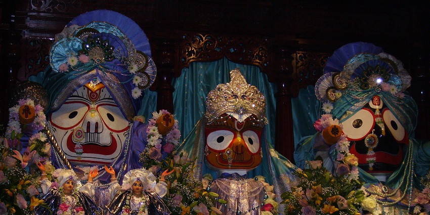 An image of the altar of ISKCON Berlin temple with a beautiful and peaceful ambience.