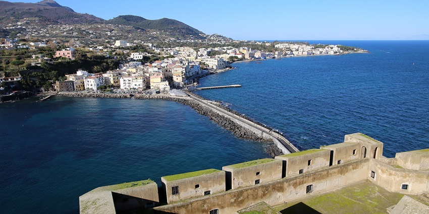 Serene view of Ischia, the thermal Spa island of Italy.