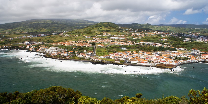 Majestic night view of Faial Islands, a part of the Azores Island