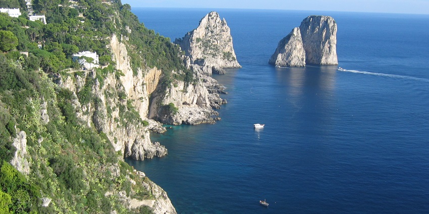 Boating on the Amalfi Coast and the stunning island of Capri - one of the things to do in Naples.