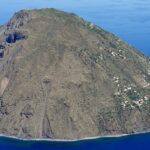 Aerial view of Alicudi, a part of the Italian islands.