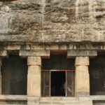 An image of Ellora caves - Entry to the cave is naturally carved without any artificial aesthetics