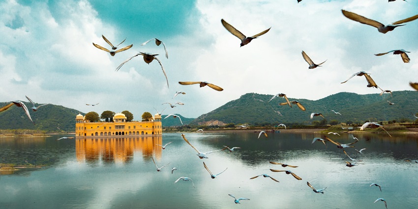 An image of Jal Mahal, Jaipur, Rajasthan, one of the best places to visit in West India.
