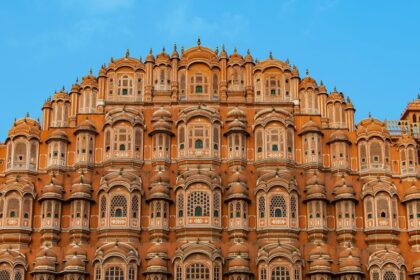 The Hawa Mahal is a palace built from red and pink sandstone, an epitome of culture.