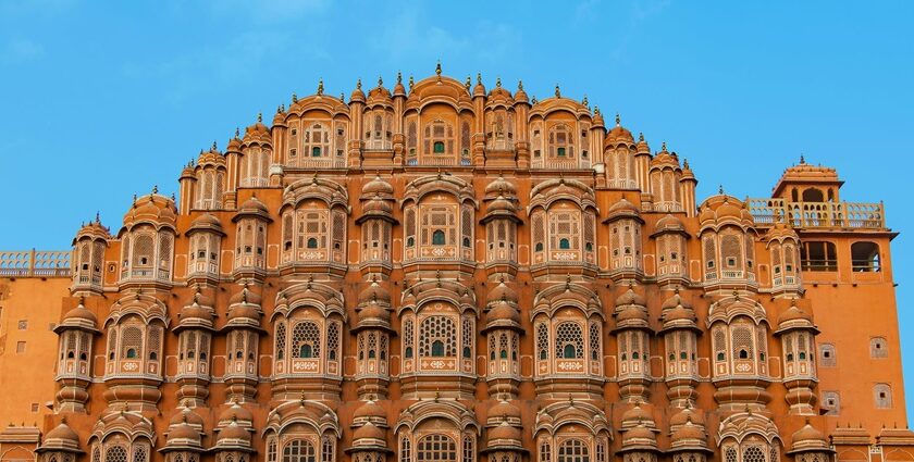 The Hawa Mahal is a palace built from red and pink sandstone, an epitome of culture.