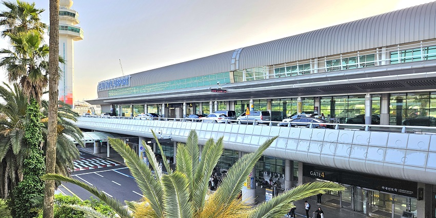An image of Jeju International Airport in South Korea, the main gateway to Jeju Island