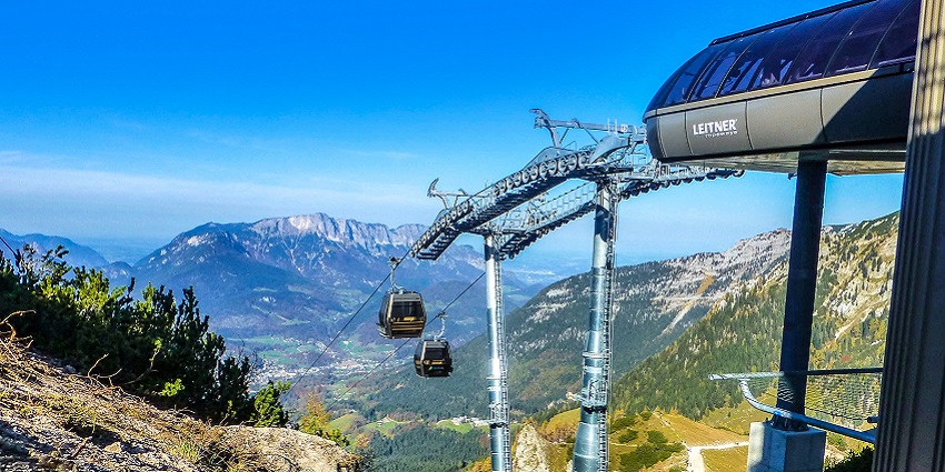 Image of the Jennerbahn mountain station entrance, the best place near Berchtesgaden National Park.