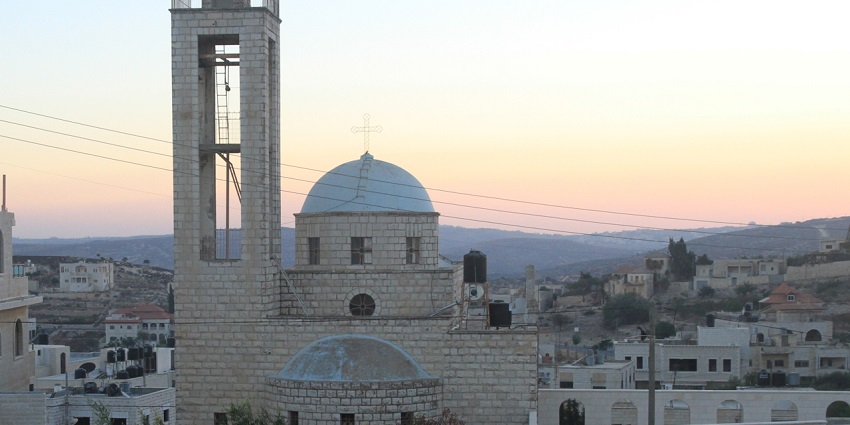 Scenic image of a church with the clear sky in the background during easter festival