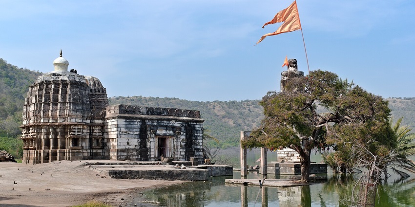 Kamalja Devi Temple at the banks of Lonar Lake in Buldhana District, Maharashtra.