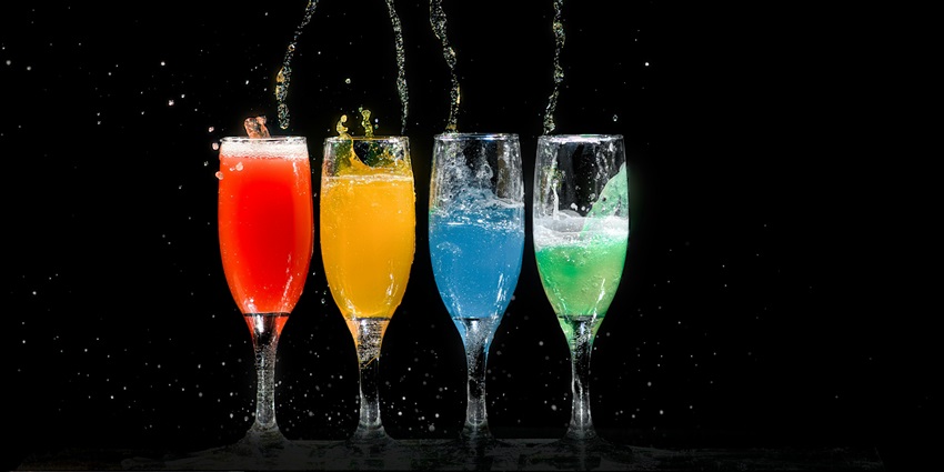 An image of colourful homemade drinks that people enjoy in Karakol Valley nightlife