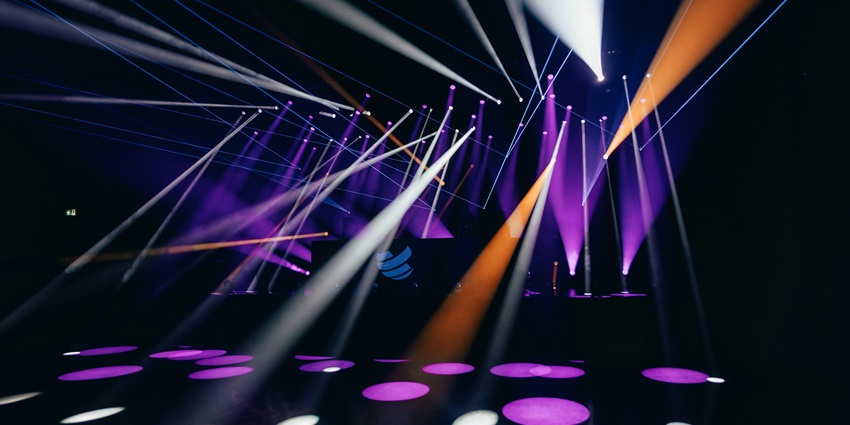  An inside view of the famous Katiolo Nightclub featuring glistening neon lights. 