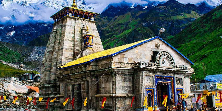 A side view of Kedarnath Temple in Rudraprayag District of Uttarakhand state, India.