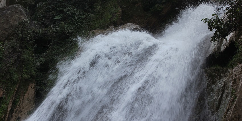 Kempty Falls, a waterfall in Ram Gaon, beside Mussouri Rad, Tehri Garhwal District