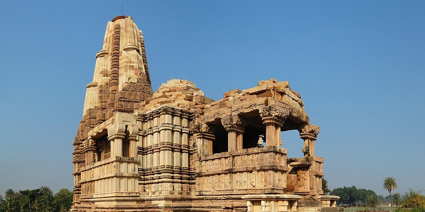 An image of the Temple at Khajuraho, with stunning architecture.