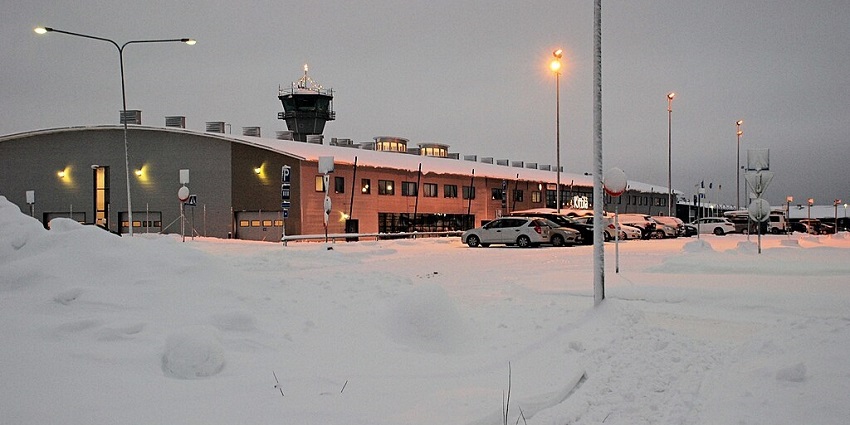 An image of Kittilä Airport surrounded by snow-covered runways and Arctic scenery