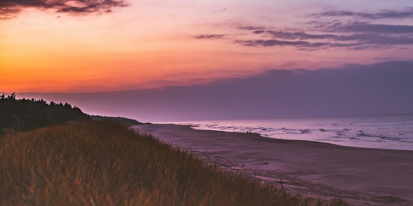 Snapshot of the open ocean views from the Krynica Morska Beach in Poland