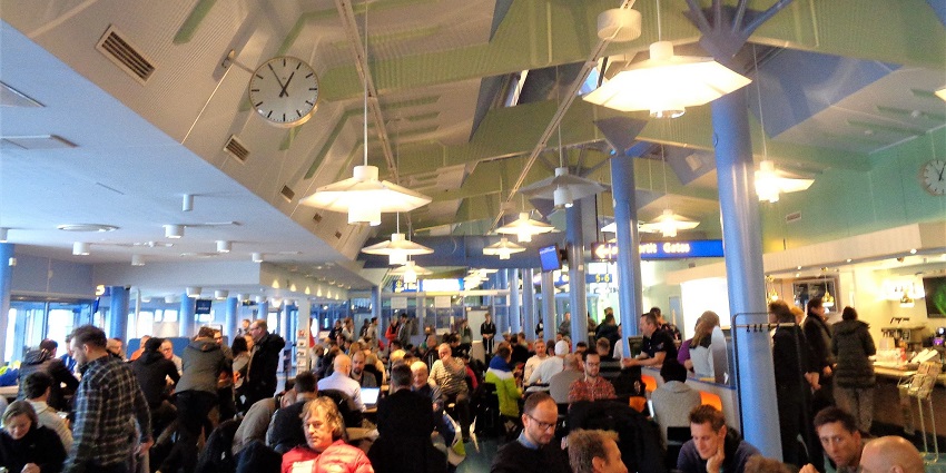 An image of the interior of the Kuusamo Airport, a major airport in Finland