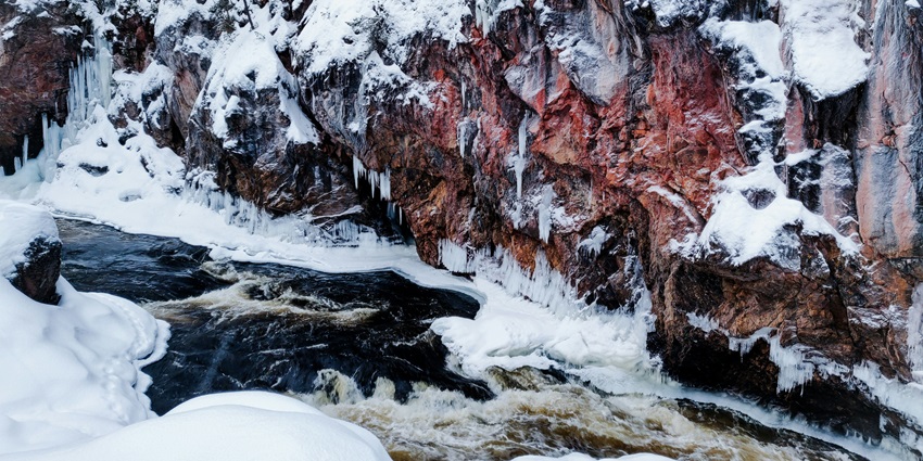 An image showing the beauty of Kuusamo one of the best places to visit in Finland in June