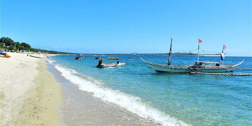 A view of Laiya is among the best beaches, known for white sand and water sports.