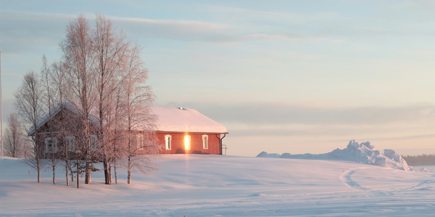 Image of a pristine snowy landscape of Lapland in Finland, a heavenly place to visit.