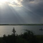 The picture of the beautiful Veeranam Lake in Tamil Nadu during the peak sunny hour