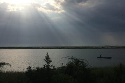 The picture of the beautiful Veeranam Lake in Tamil Nadu during the peak sunny hour