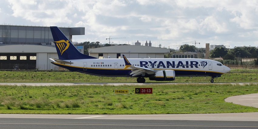 An aeroplane preparing for take off from the airport
