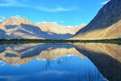 A beautiful view of rugged terrains at Indus Valley, a top spot for Leh Trekking