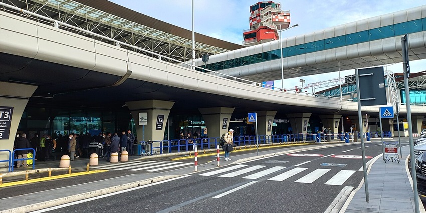 An image of Leonardo da Vinci International Airport (Fiumicino Airport) in Rome.