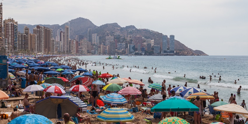 Image of crowds in Llevant beach - The sea stretches beyond beaches in Barcelona