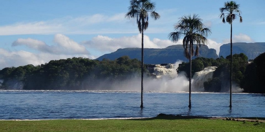 The beautiful landscape of Canaima National Park is filled with tropical vegetation
