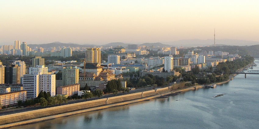 An image of the incredibly ordered and immaculately clean showcase capital, Pyongyang